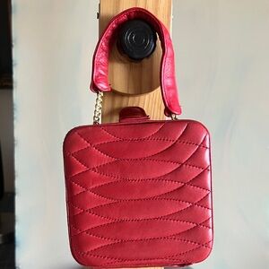 Chic Red Quilted Mini Bag